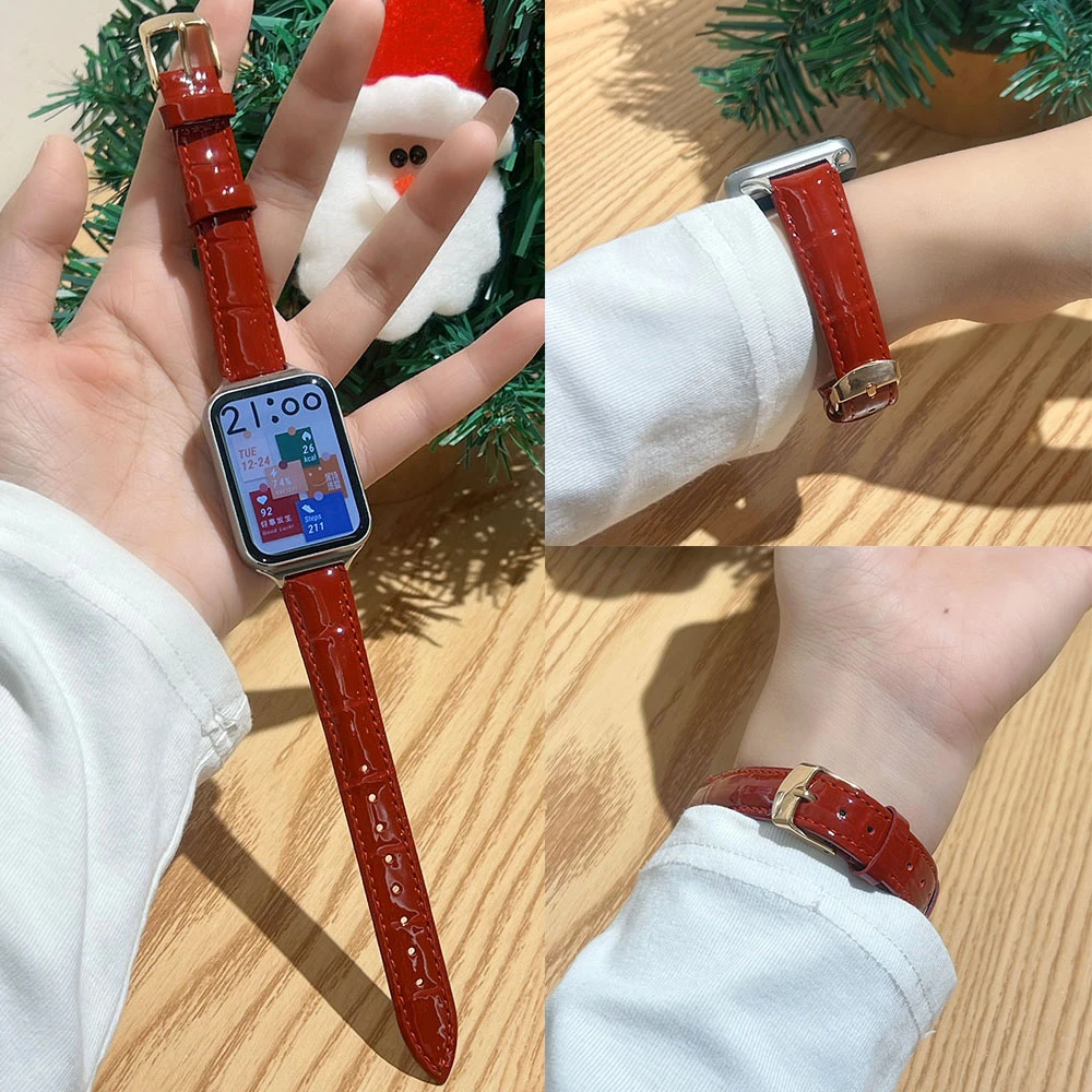 适用小米手环9pro表带8PRO手表带经典皮质Redmi红米watch5/4表带