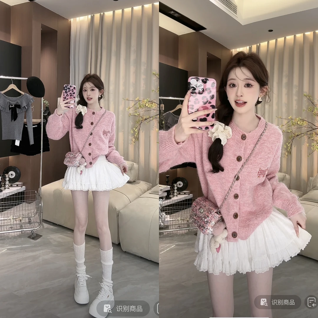 西恩定制●蓬蓬裙C4TZ1323A时尚休闲气质短款蕾丝半身裙莫奈花园风