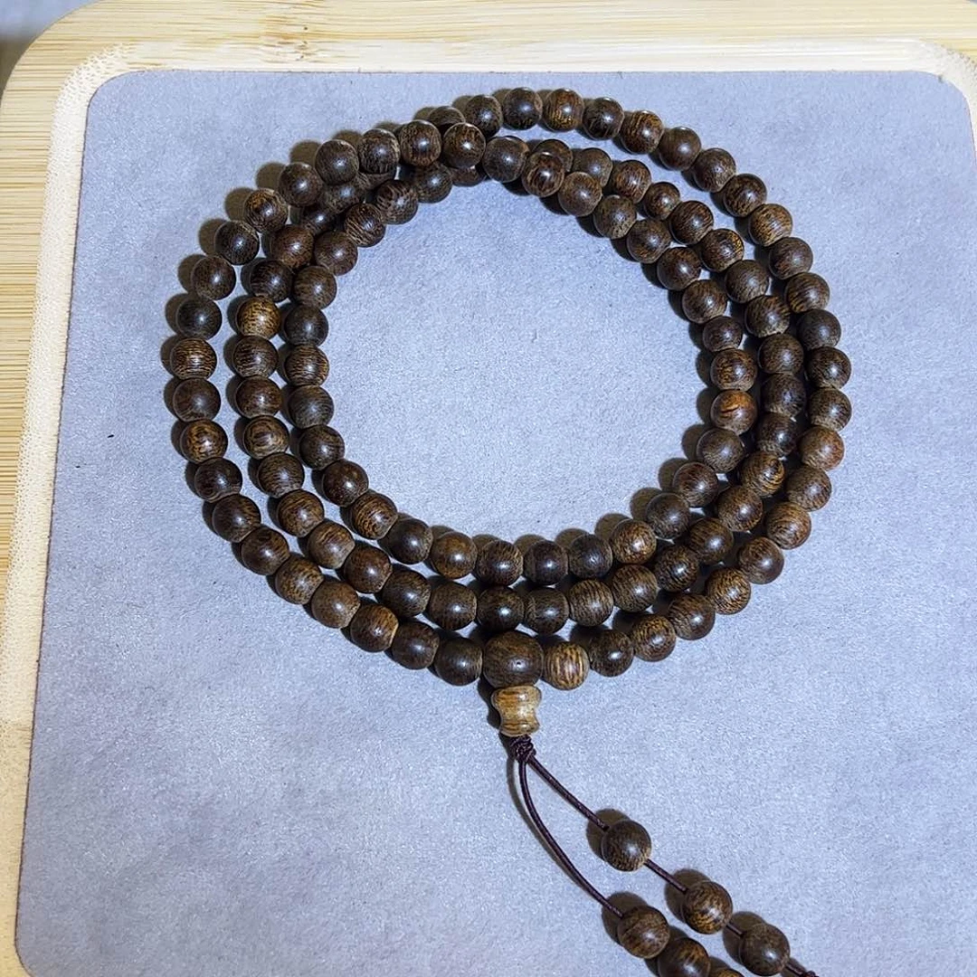 沉香手串天然惠安老料古董香108多圈 99分