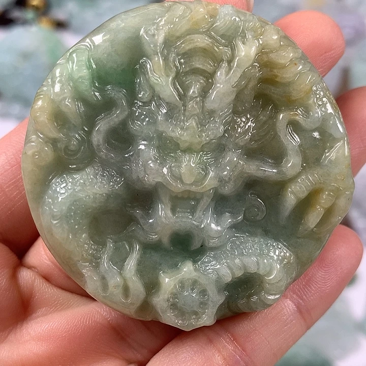 颈饰未镶嵌翡翠龙凤呈祥两面工艺福利