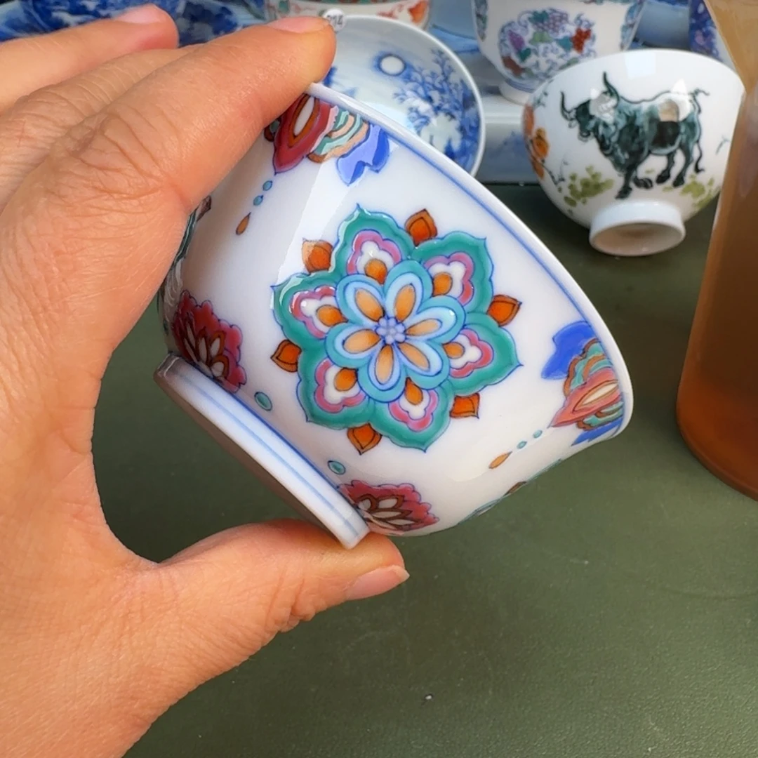 瓷景德镇纯手绘茶具圆圆234