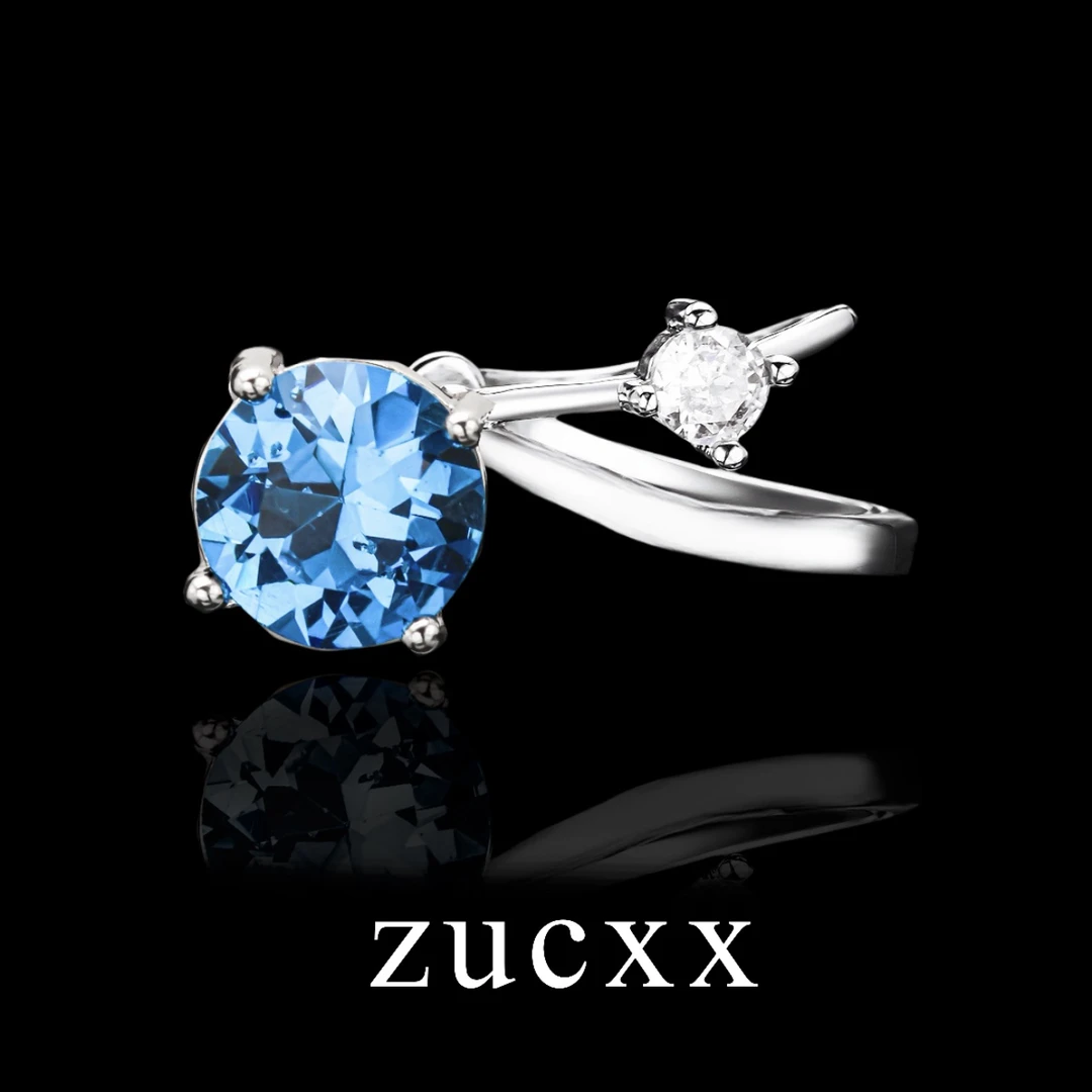 铜合金合成锆石耳饰 美可儿   B12   蓝色气质小众精致单只耳夹