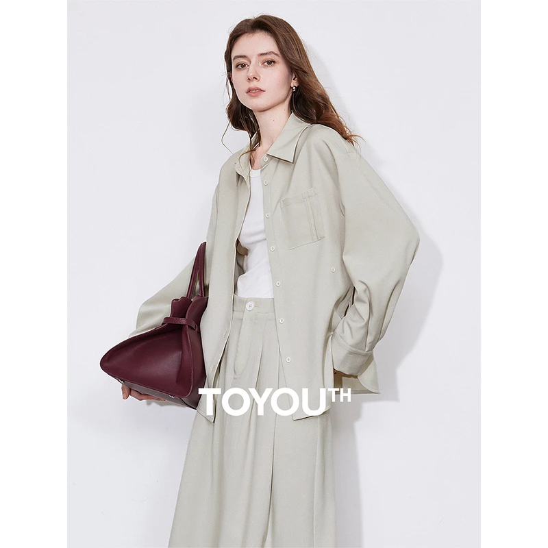 初语设计感开叉衬衫女2025年春季新款衬衣开衫时尚休闲小众上衣