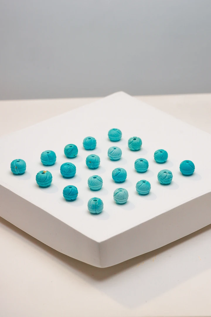 精品原矿高瓷天空蓝羽毛珠子（多样性发货）