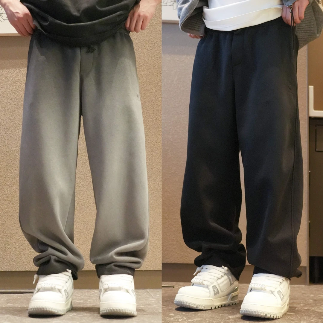 秋季新款重磅运动卫裤直筒弯刀宽松阔腿休闲长裤6266+7277