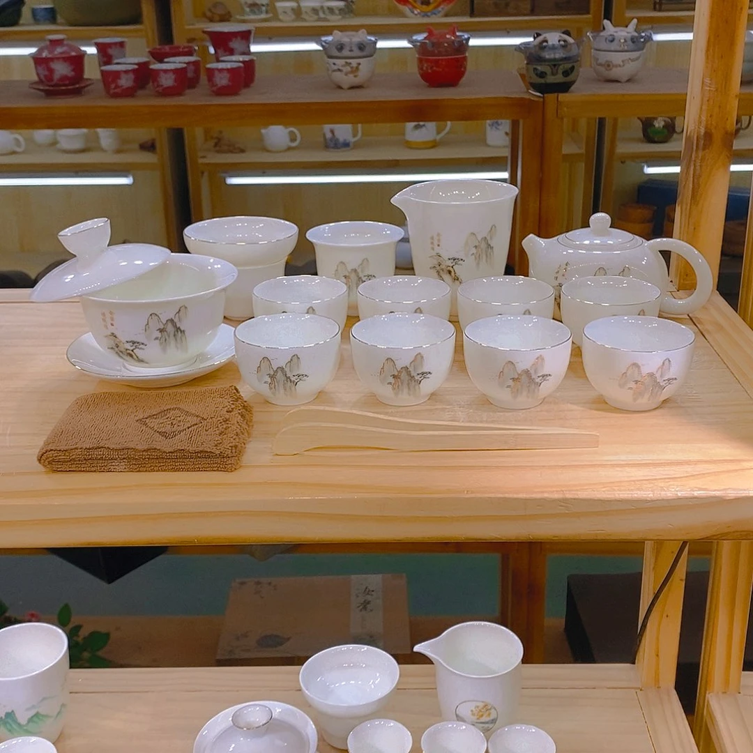 【不止】羊脂玉瓷茶具套装