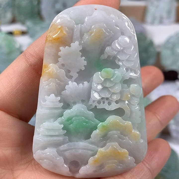 颈饰未镶嵌翡翠山水福利