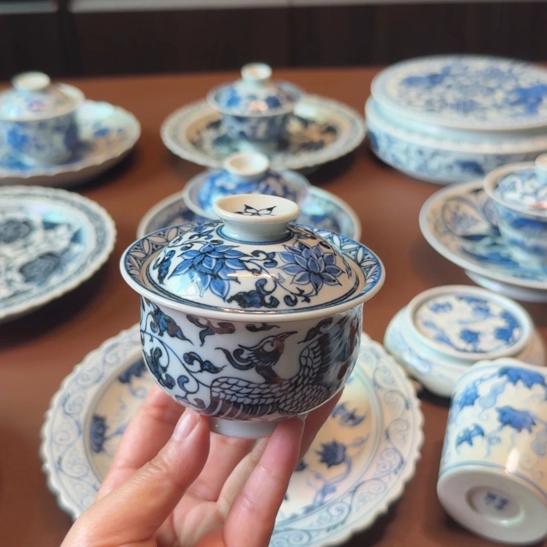 手工手绘茶具盖碗福利