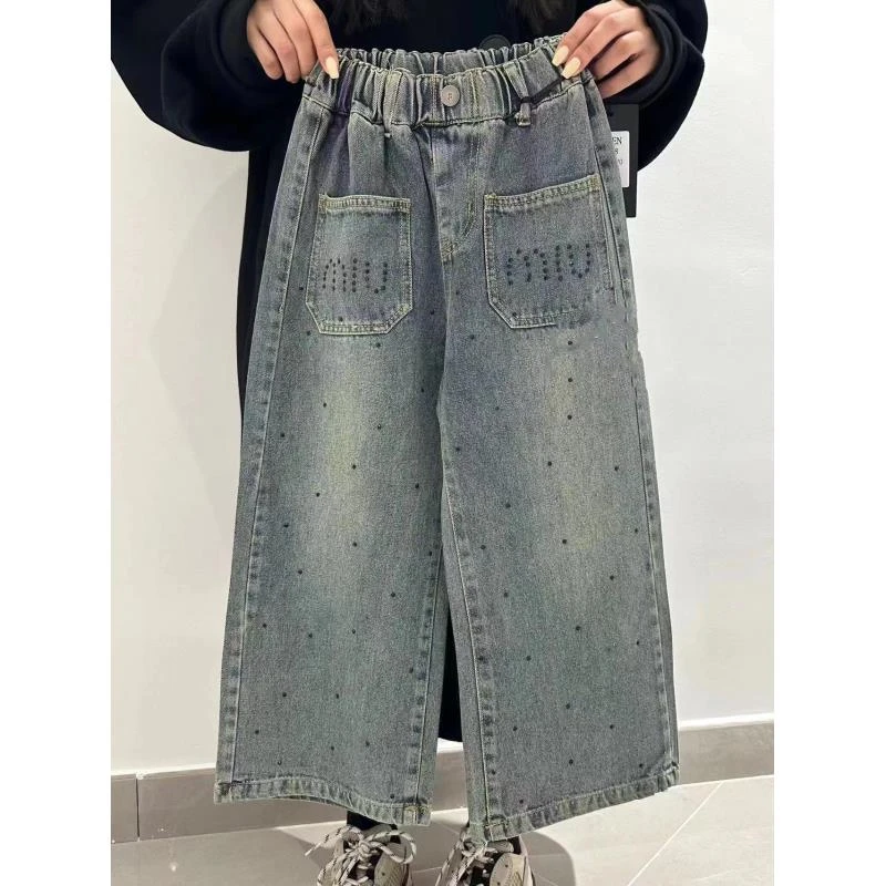 407213《现》优选韩版儿童时尚洋气百搭休闲牛仔裤