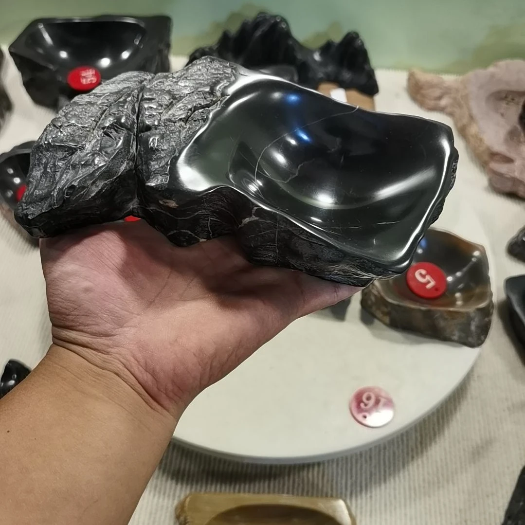 灵璧原石砚台摆件