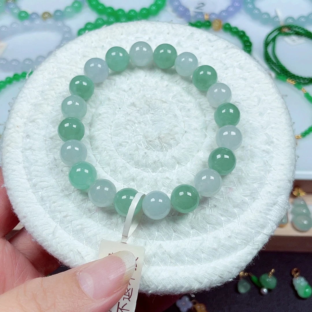 翡翠未镶嵌手链天然缅甸翡翠A货卡9.8