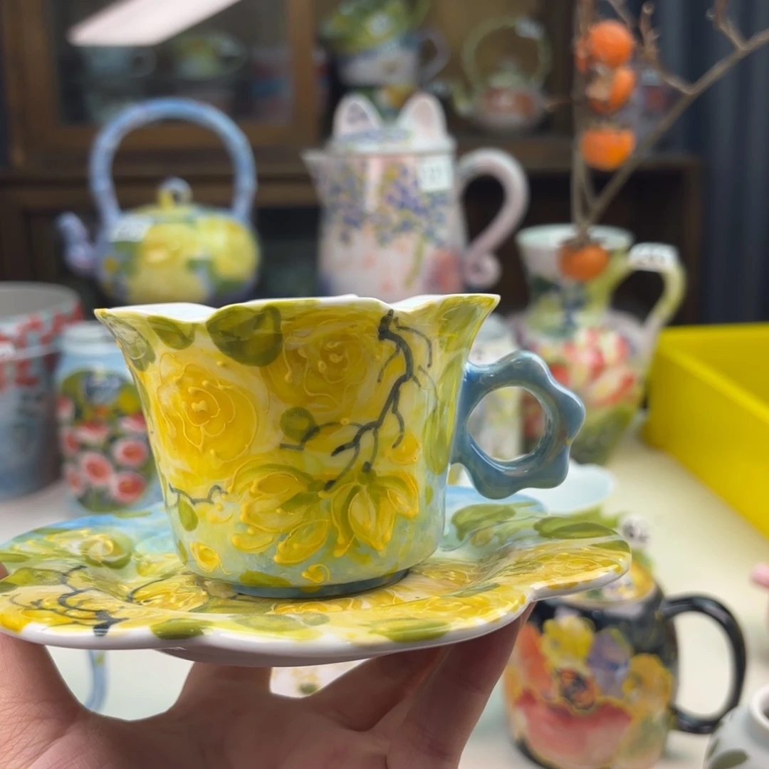 景德镇手绘高温釉下彩陶瓷茶具