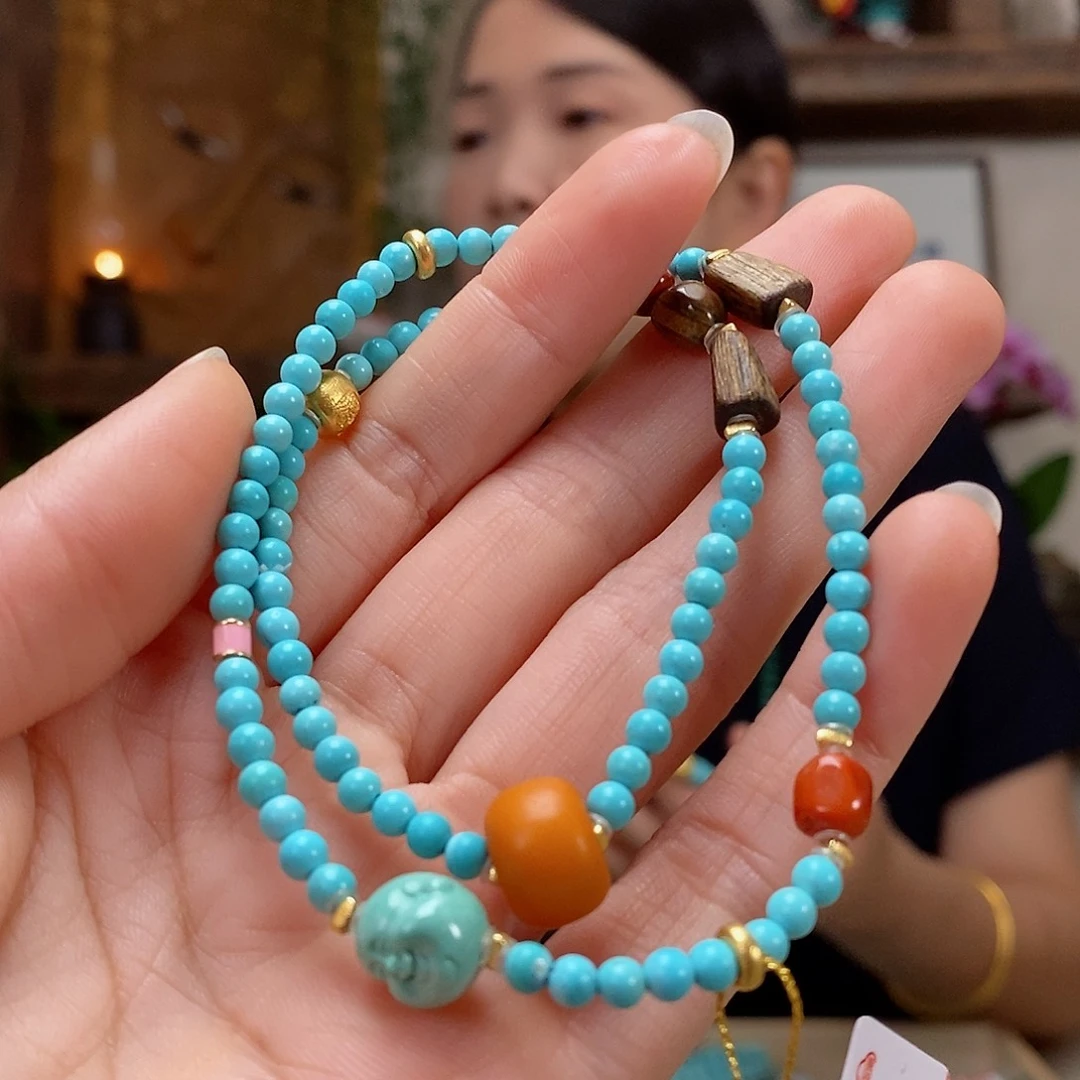 18K金镶嵌绿松石珠宝奇石