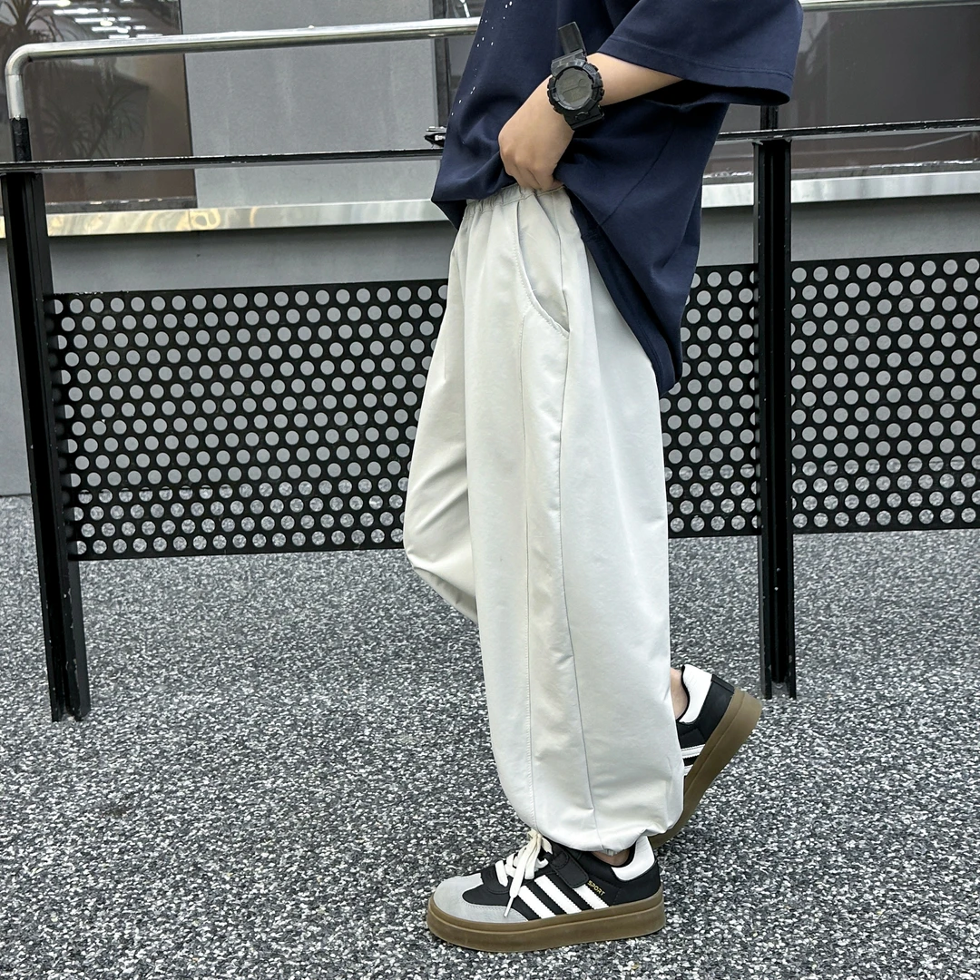 夏季薄款男童裤子儿童冰丝速干裤中大童防蚊裤男孩运动长裤休闲裤