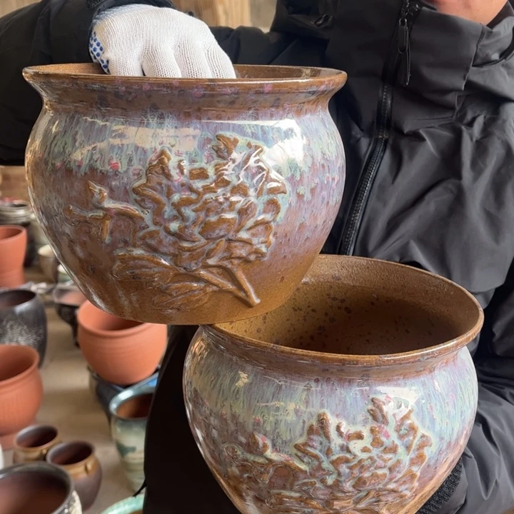 紫砂花盆高15口20————