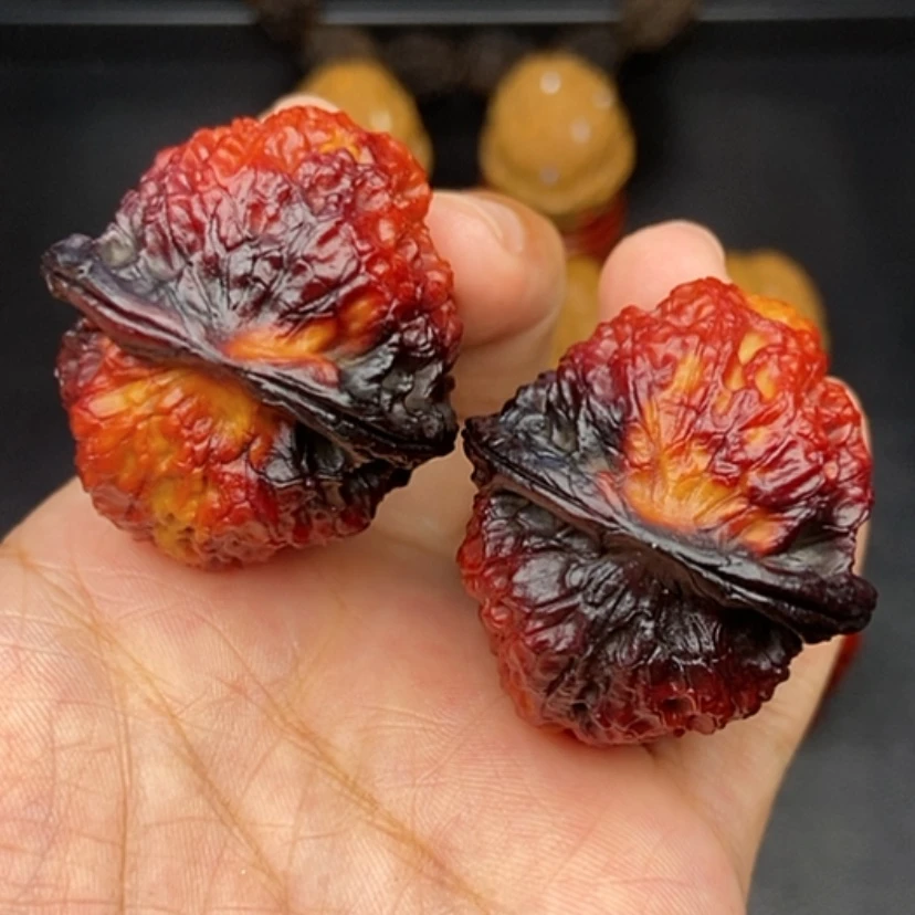 【闪购商品】文玩核桃把件40尺七彩麒麟纹狮子头
