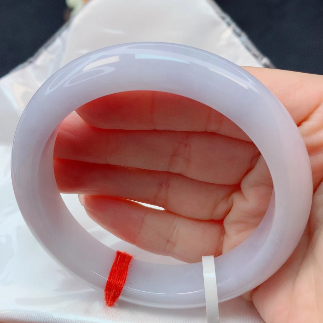 翡翠未镶嵌手镯57-58胶润紫罗兰