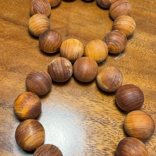 柏木（崖柏）全陈化老料2.0毛珠串