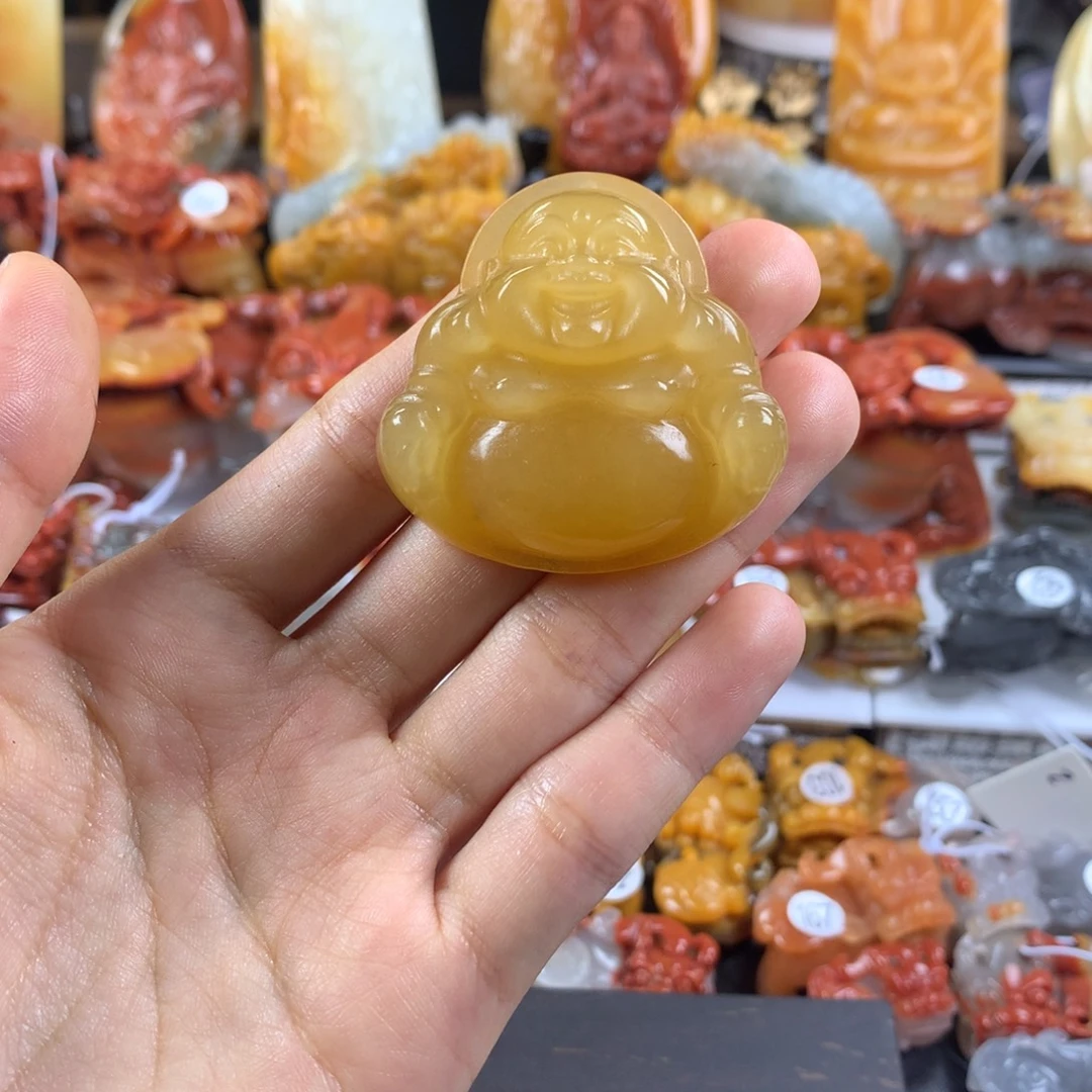 石英质玉（黄龙玉）未镶嵌挂件