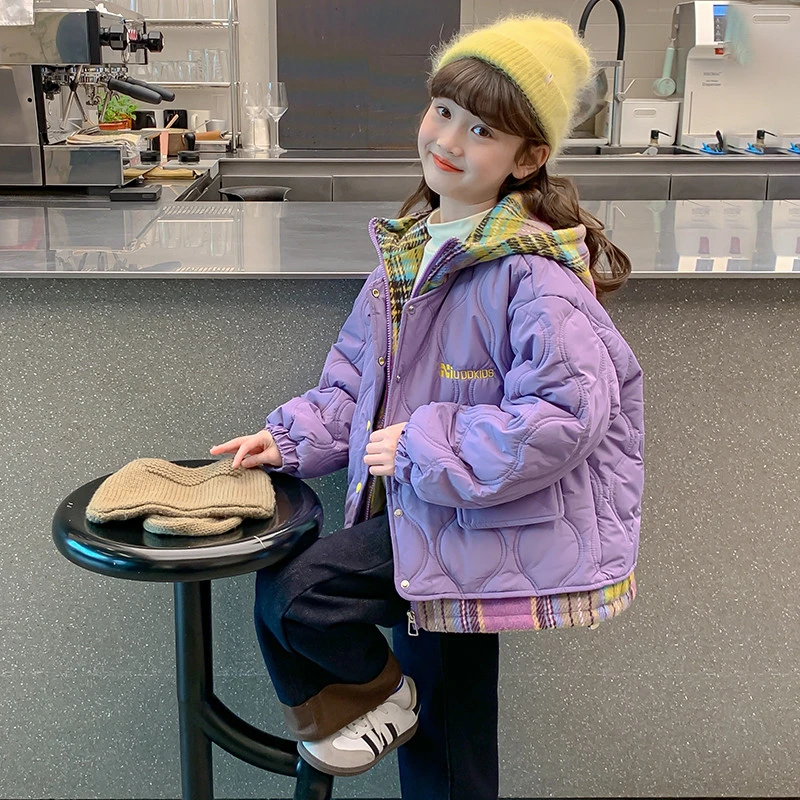 巴拉童年男孩女孩女童加绒外套秋冬款2025新款洋气儿童冬装棉衣夹