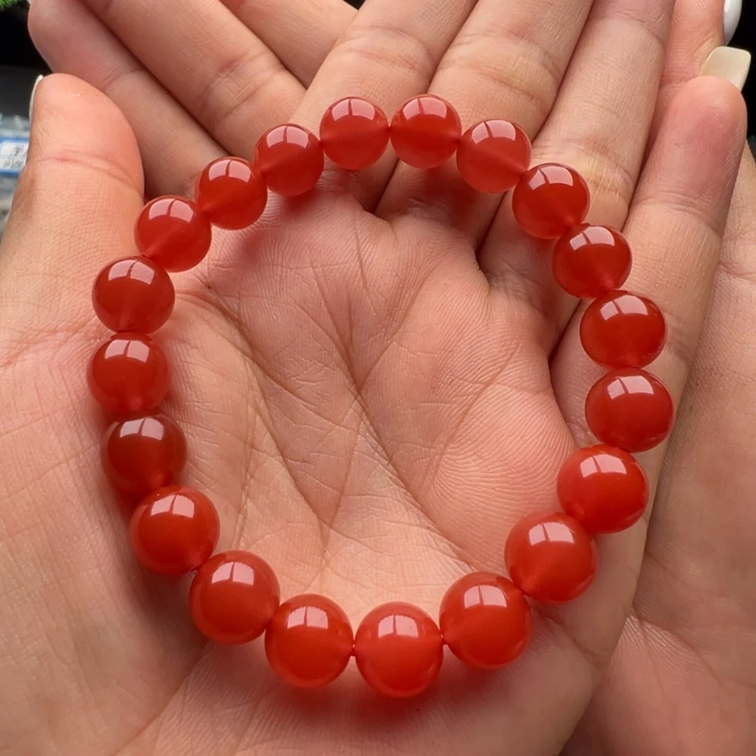 南红玛瑙未镶嵌单圈圆珠9+