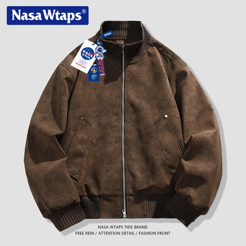 NASA WTAPS美式美拉德机车皮夹克外套男女款春秋季情侣防风皮衣男