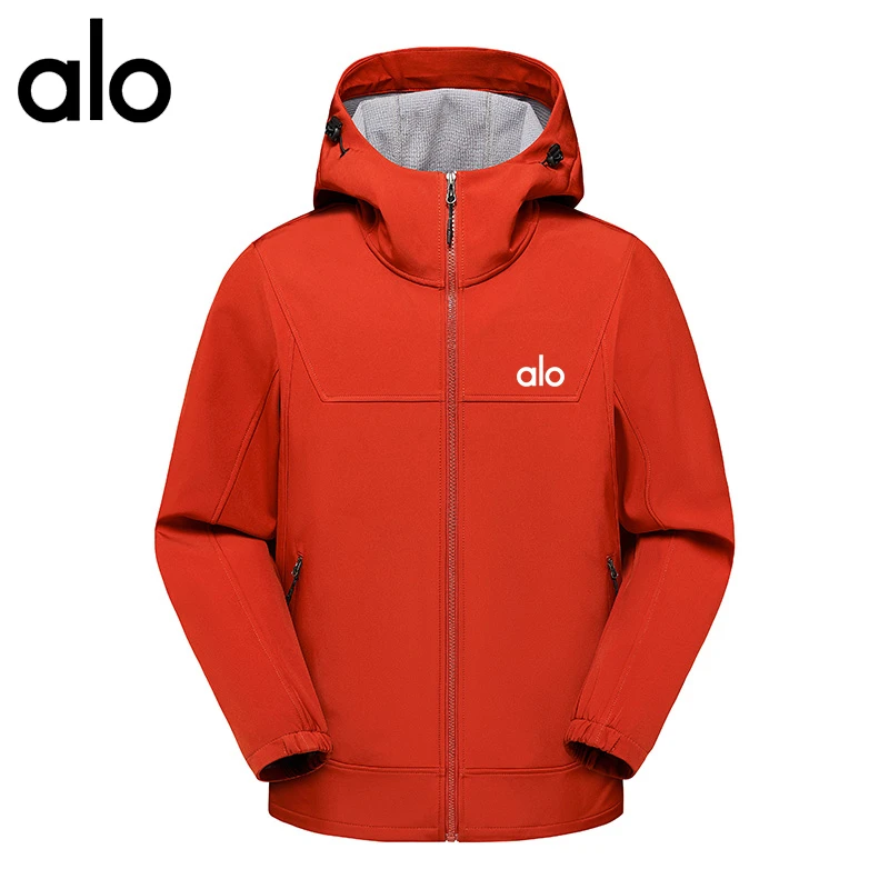 alo舒适秋季软壳衣户外运动防风防水连帽软壳冲锋衣外套防泼水
