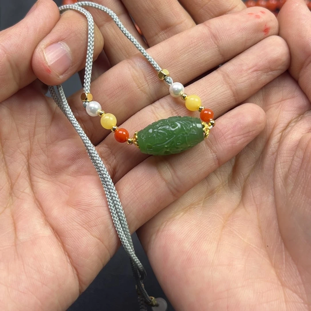 和田玉颈饰未镶嵌多样性俄罗斯碧玉货头手工路路通