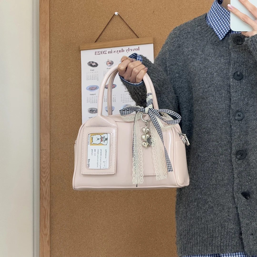 一张同学【长约22宽9高15单位厘米】时尚手提单肩斜跨包C3581粉