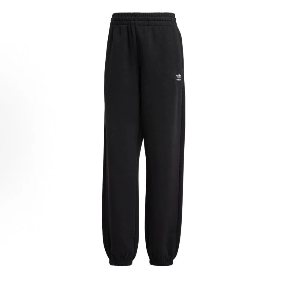 adidas originals三叶草纯色松紧腰束脚加绒运动裤女款IA6437