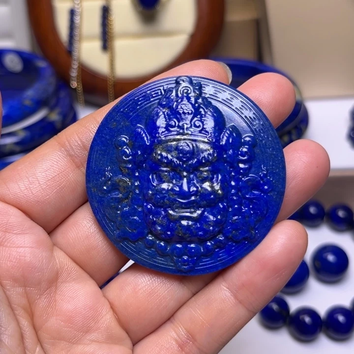 青金石吊坠(不含链)未镶嵌黄财神