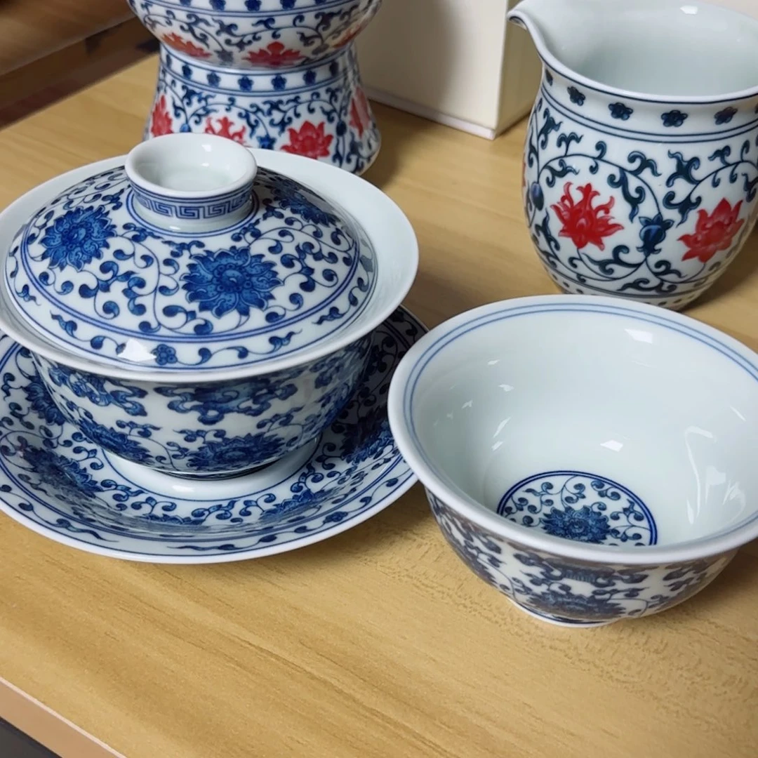 八宝缠枝莲两件套景德镇