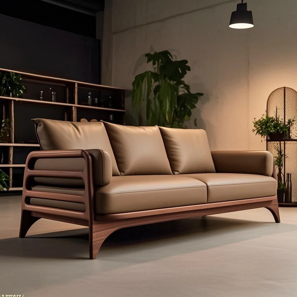 新中式真皮实木沙发2025新款高档家用客厅三人位北美黑胡桃木沙发