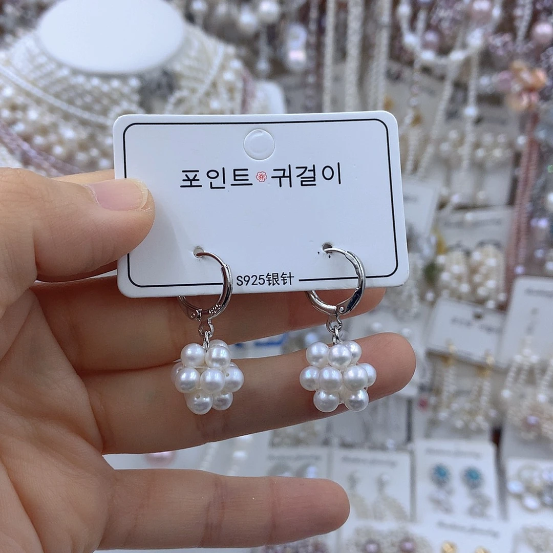 淡水珍珠银S925镶嵌项链耳饰