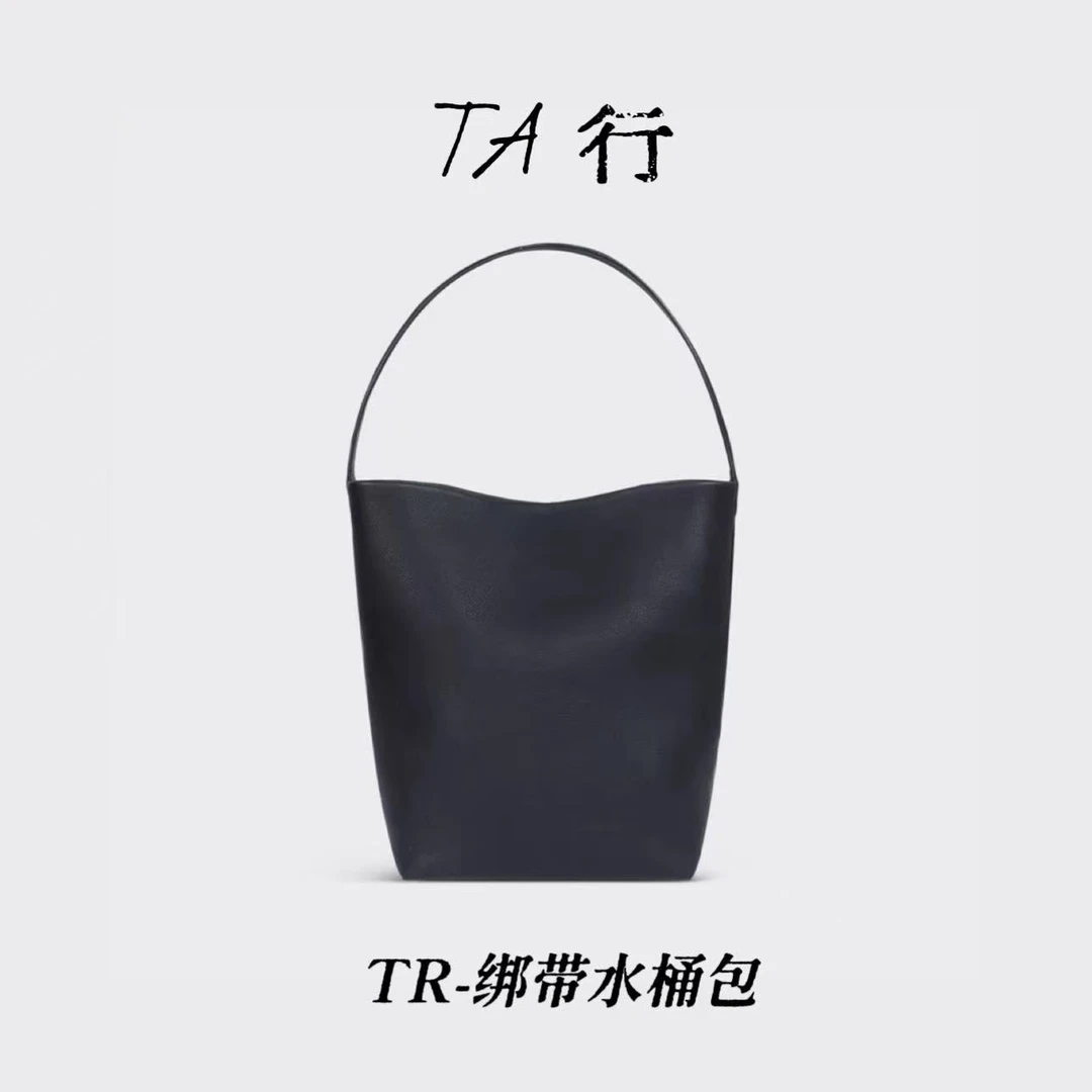 TR-绑带水桶包 头层牛皮  单肩包气质老钱风大容量简约真皮时尚