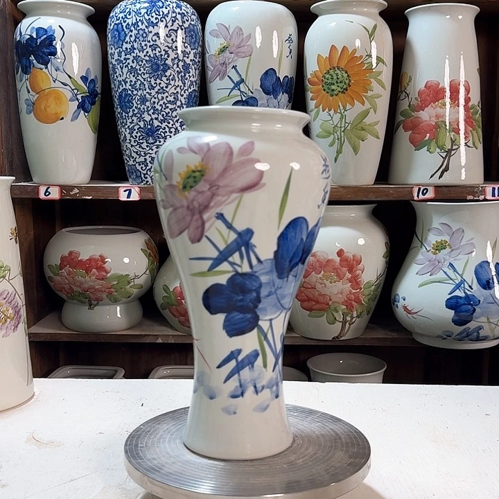 瓶梅瓶荷花新款陶瓷陶瓷