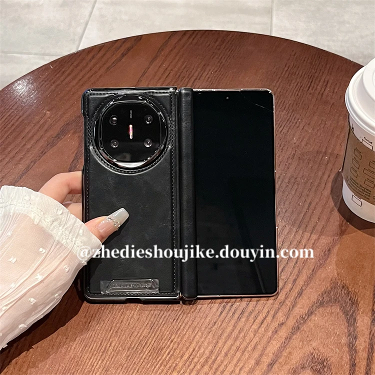 适用华为matex5折叠手机壳高档商务真皮全包铰链防摔matex6典藏版