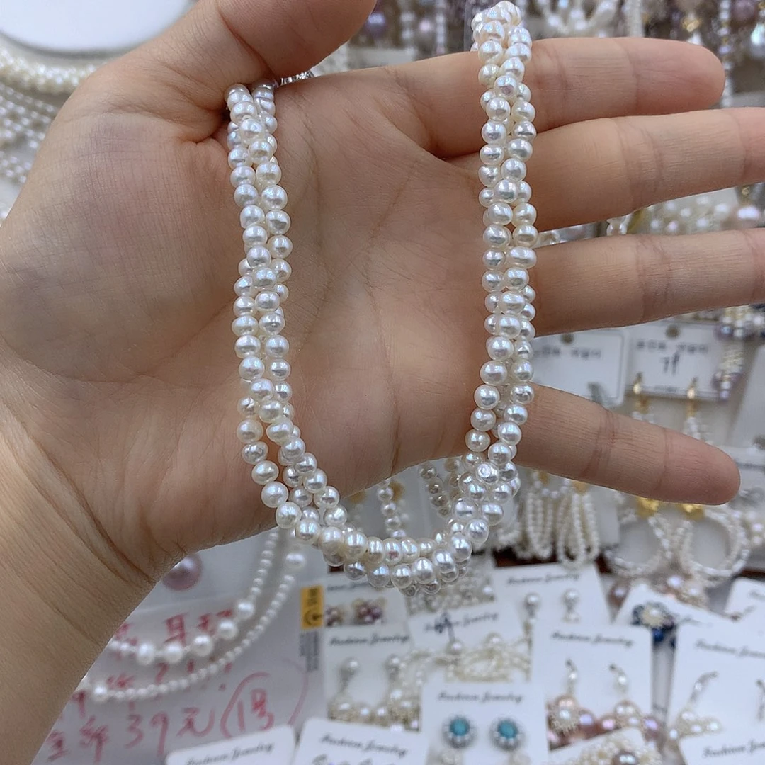 小***王项链耳饰银S925镶嵌淡水珍珠