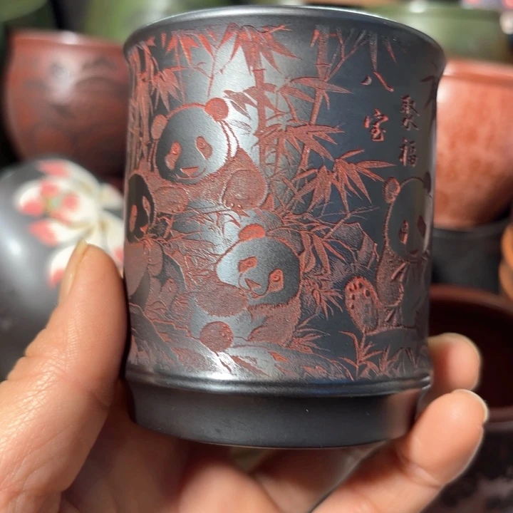 紫砂茶杯紫砂杯放漏啦