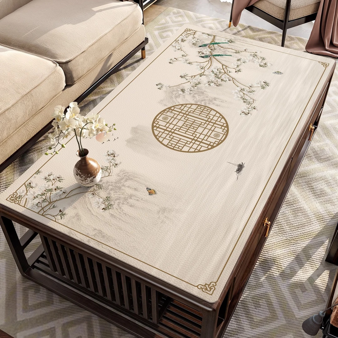 新中式茶几专用桌垫轻奢桌布防油防水客厅2025新款茶几保护垫子
