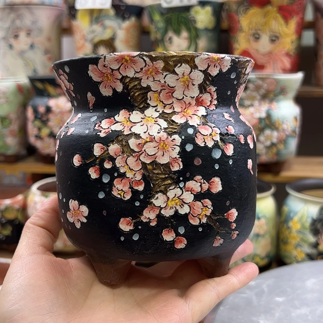 景德镇炫彩手绘口11高12