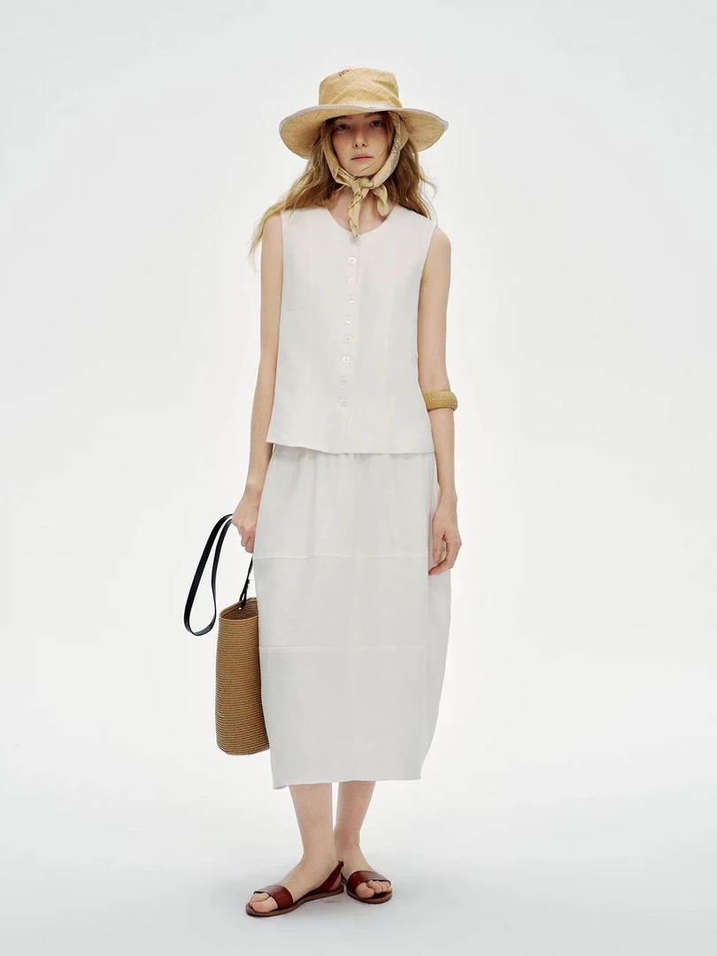 egg【欧美100纯亚麻马甲】百搭休闲风