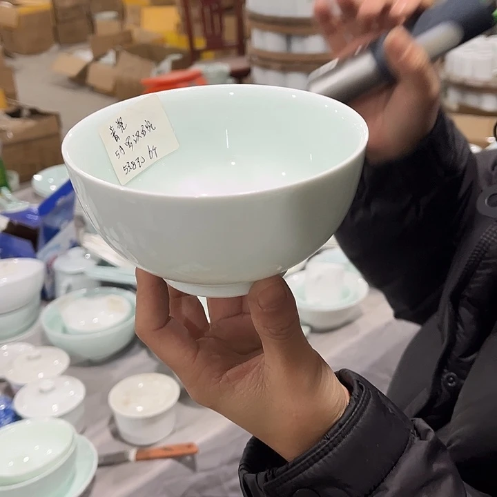瓷片青玉泥5英寸罗汉米饭碗六个包邮