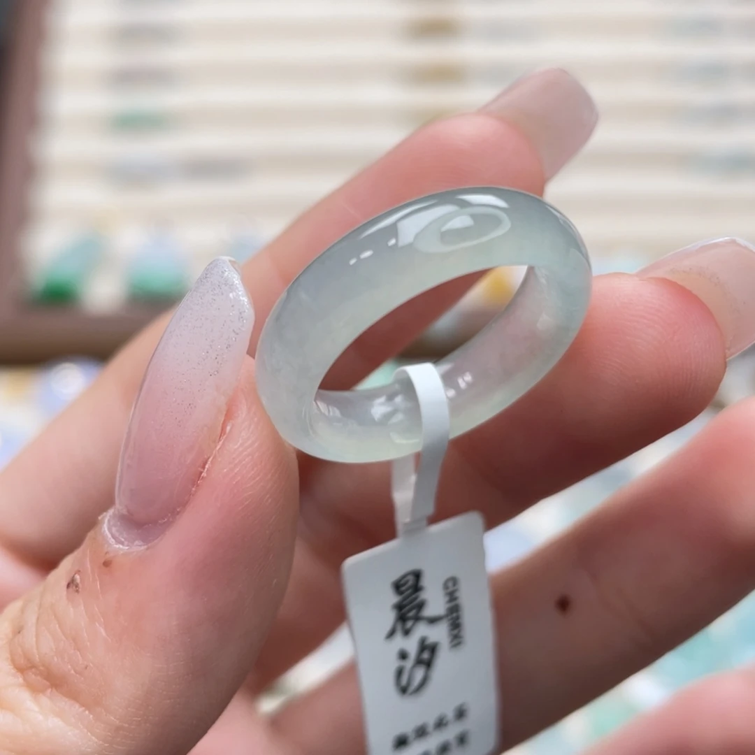 翡翠未镶嵌戒圈a32港圈15冰晴底