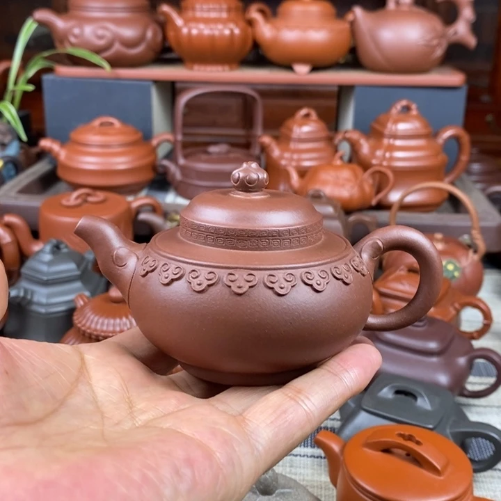 茶壶紫砂云肩如意150Cc原矿老底曹青特价