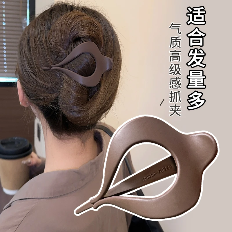 高级感头发抓夹盘发发夹一字夹女2025新款鸭嘴夹后脑勺夹子头饰秋