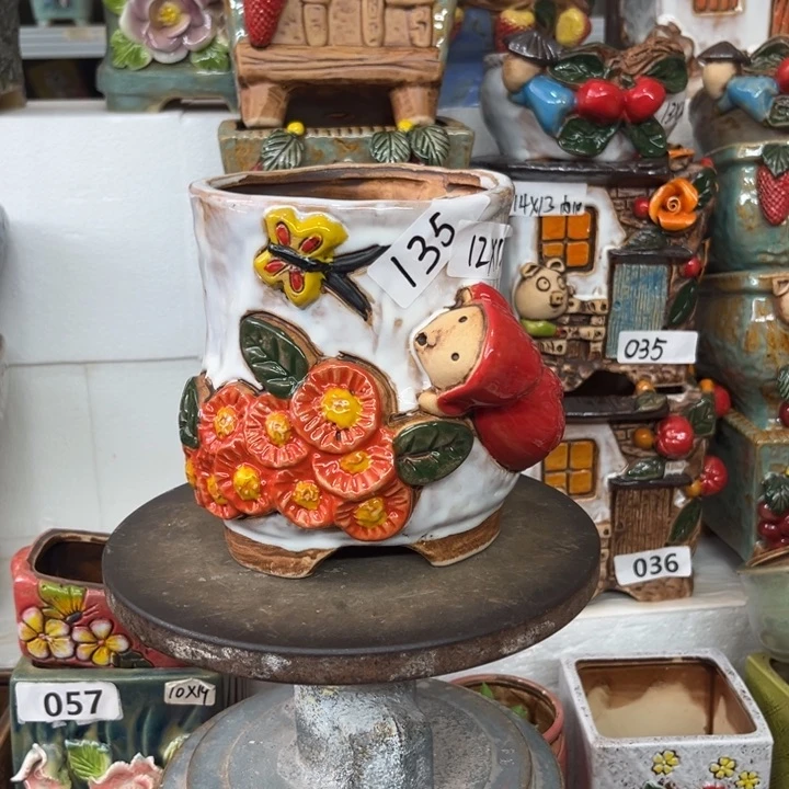 紫砂花盆粗陶材质多肉花盆