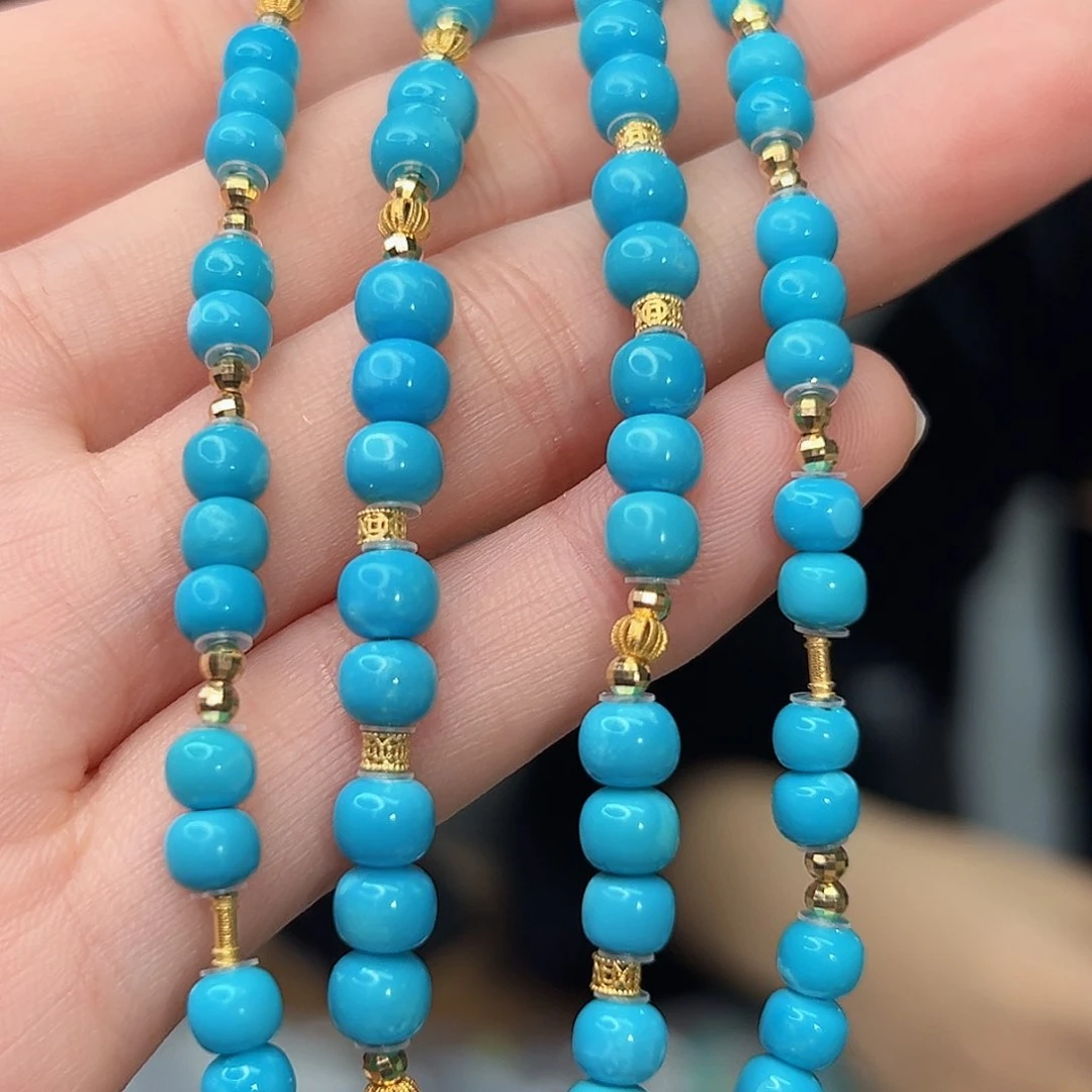 绿松石珠宝奇石18K金镶嵌