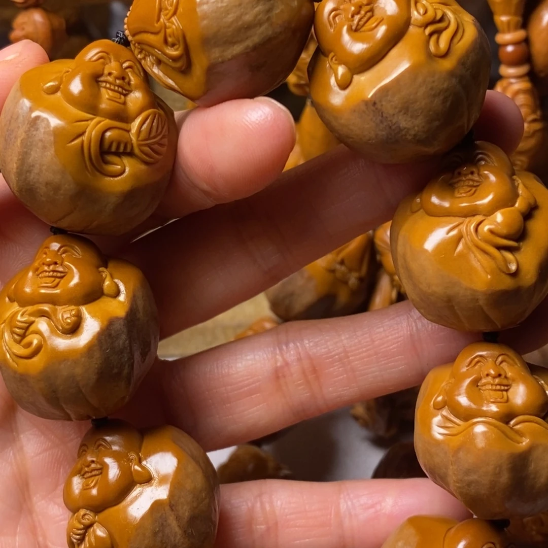 万***盘橄榄核手串/手链包衣大弥勒精品