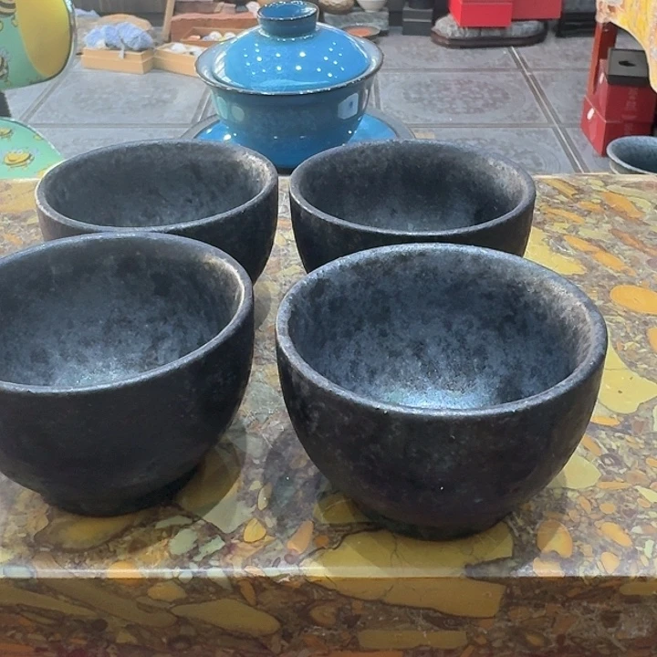 陶烧品茗四个。。。黑陶，
